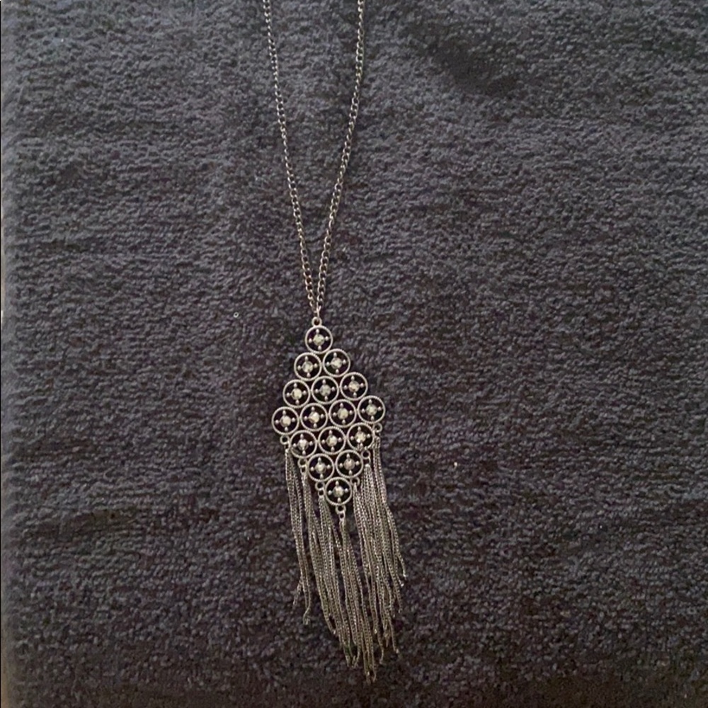 Long black necklace